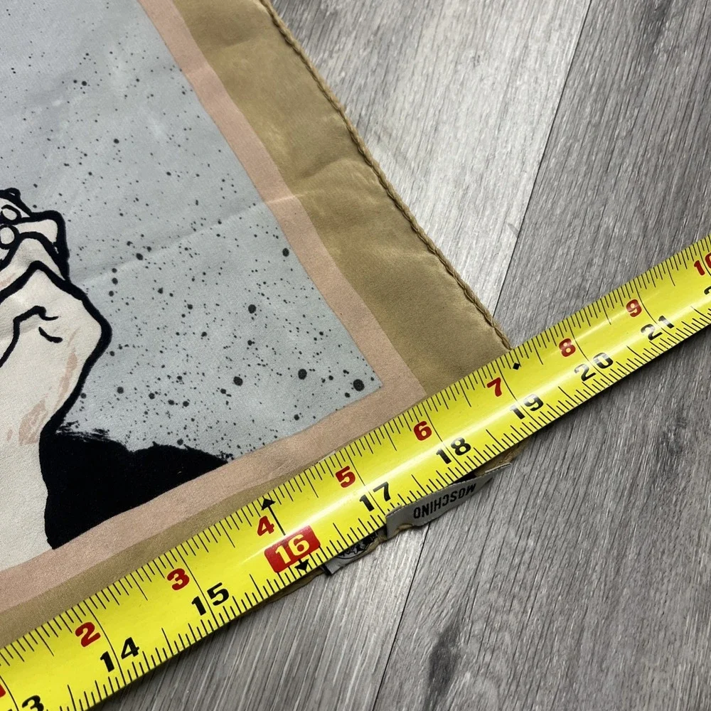 MOSCHINO Silk Scarf Olive Oyl Popeye 100% Silk Made In Italy